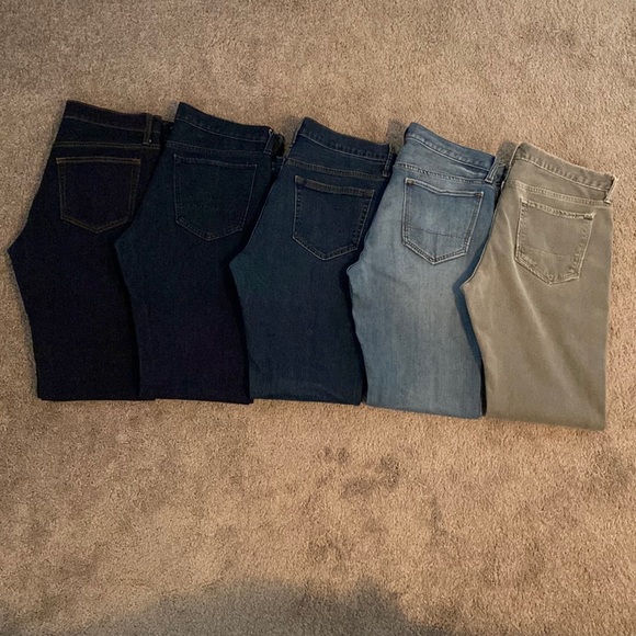 COPY - J Crew & Banana Republic 5 Pair Mens Jean BUNDLE 32x32 Slim Fit - Picture 1 of 6